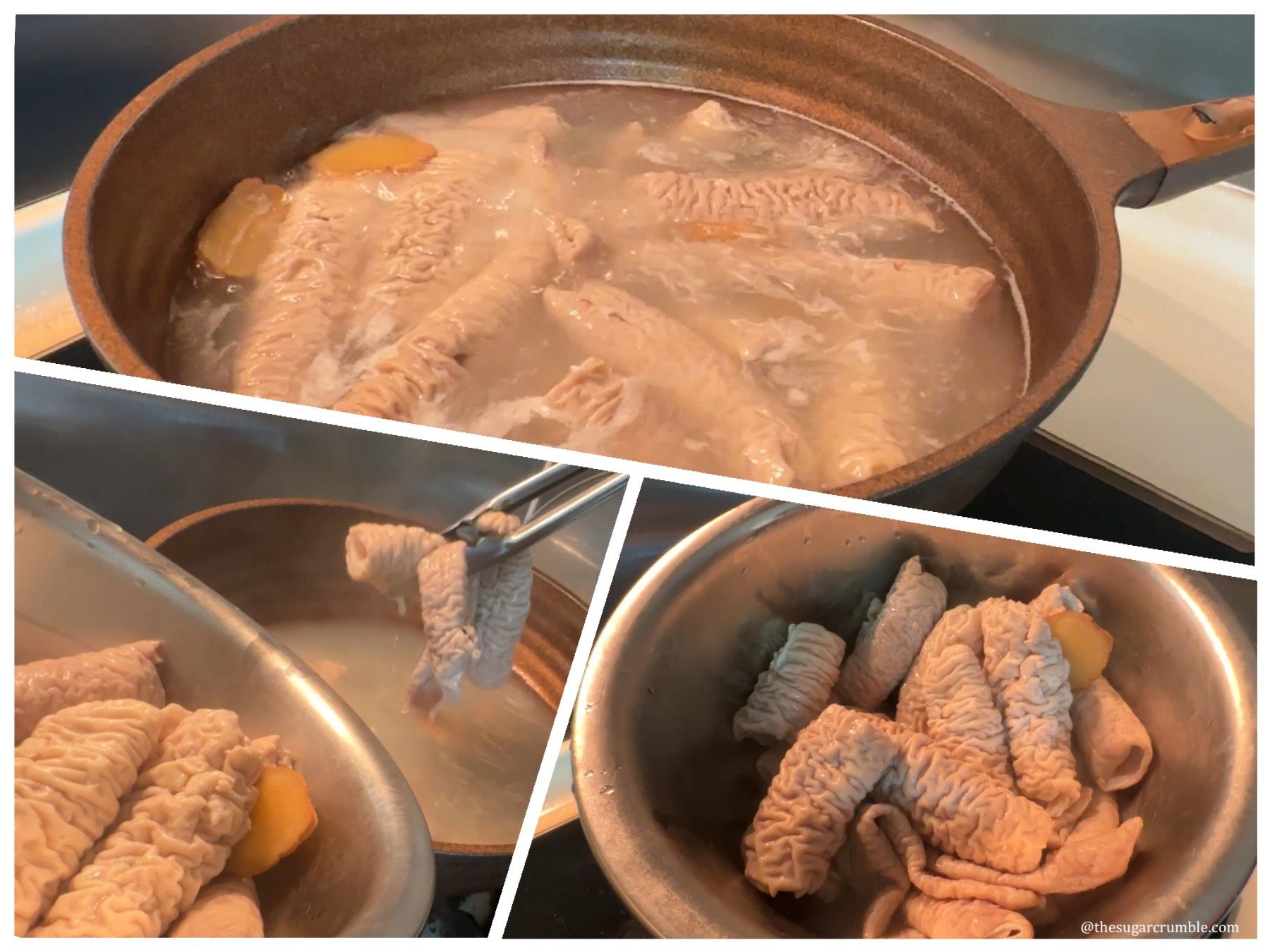 Final blanche in boiling water